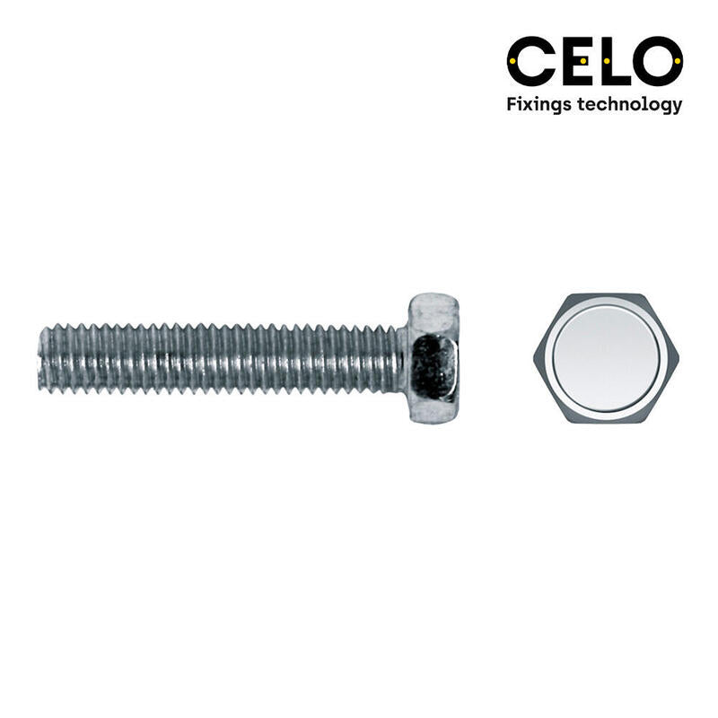 Caja 200 Unid. Tornillo Metrica Hexagonal Din/Ref 933 Ø5x60mm Zincado Celo