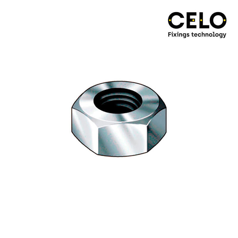 Caja 250 Unid. Tuerca Hexagonal Din/Ref 934 Ø8mm Zincado Celo