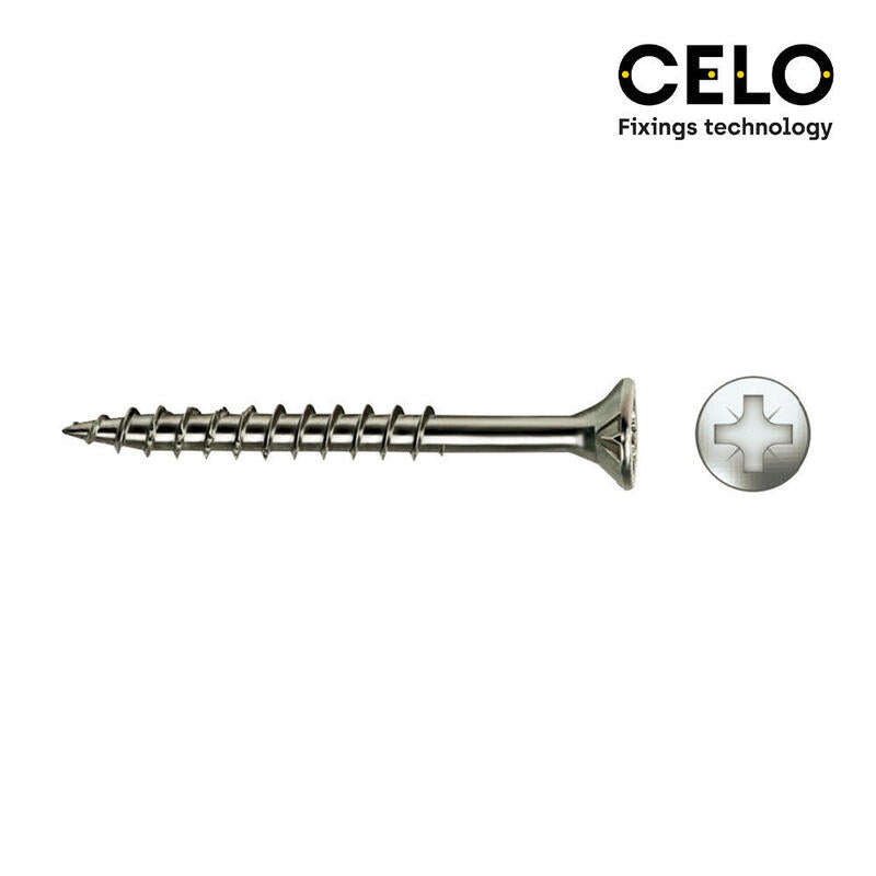 Caja 40un Tornillo Madera Avell.Pz R/Parc Din/Ref Vloxp 5x100 Zincado+Lubr.Celo