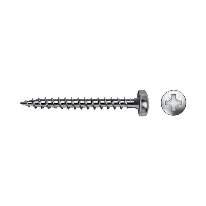 Caja 500 Unid. Tornillo Madera Velox B Rosca Completa Alomado Impronta Pz2 Ø4,5 X 35 Mm Cincado