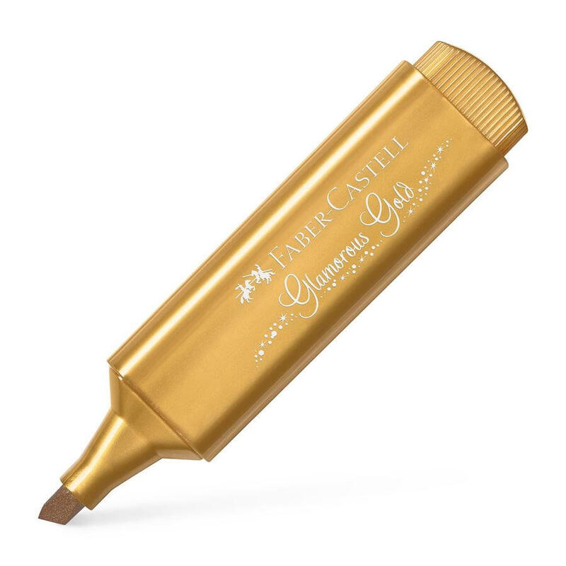 Caja De Marcadores Fluorescentes Faber Castell Textliner 46 154650 10 Unidades Oro Metálico