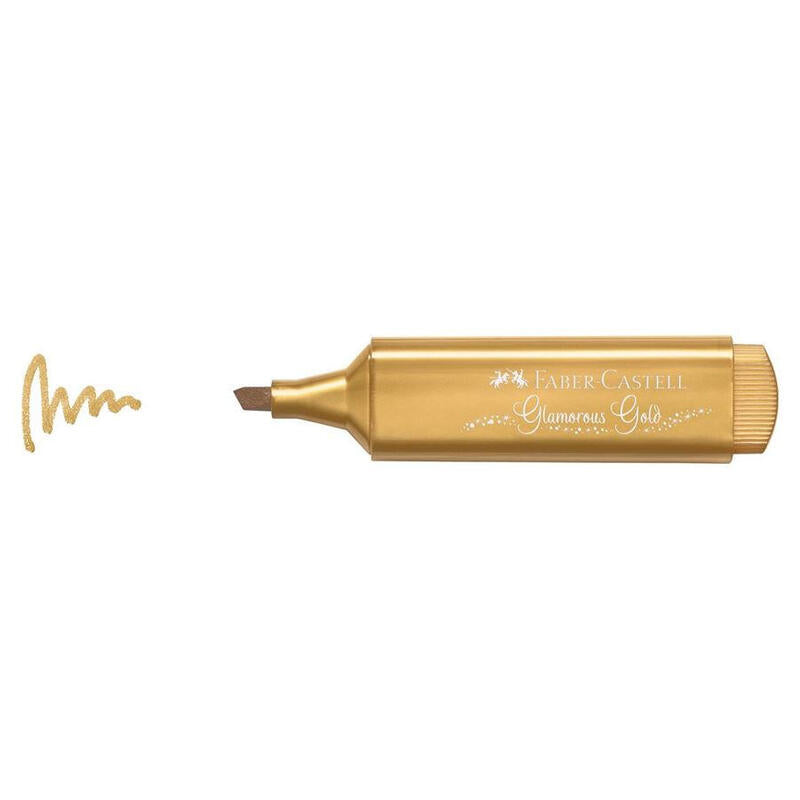 Caja De Marcadores Fluorescentes Faber Castell Textliner 46 154650 10 Unidades Oro Metálico
