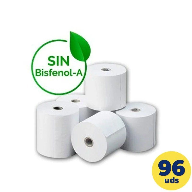 Caja De Rollos De Papel Térmico Genérico 80x55 Bpaf 80 X 55mm 12 Paquetes 96 Unidades