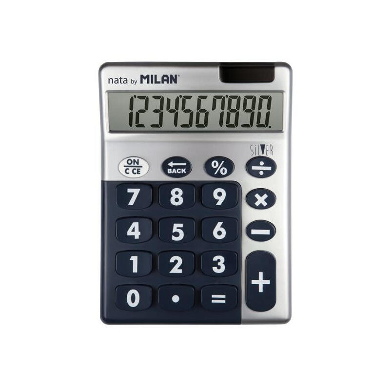 Caja Expositora 6 Calculadoras Silver 10 Dígitos Milan