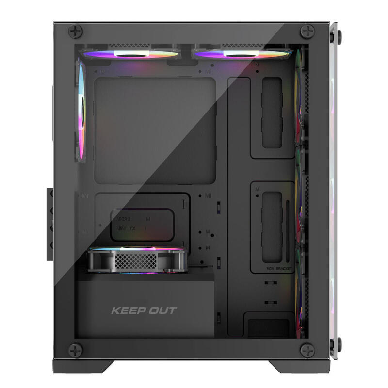 Caja Microatx Xc-201 Glass Argb Keepout Bahías Int.: 1x3,5, 1x2,5/ 1xusb2.0, 1xusb3.0/ Audio In/Out