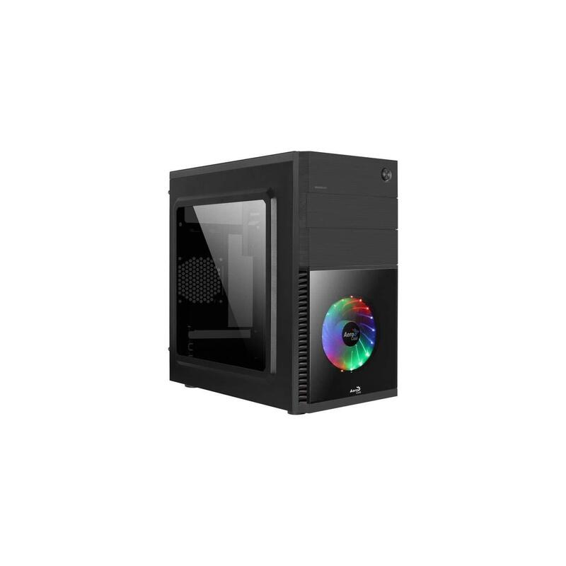 Caja Minitorre Micro Atx Aerocool Cs-105 Cosmo-C Rgb Con Paneles De Cristal (Negro)