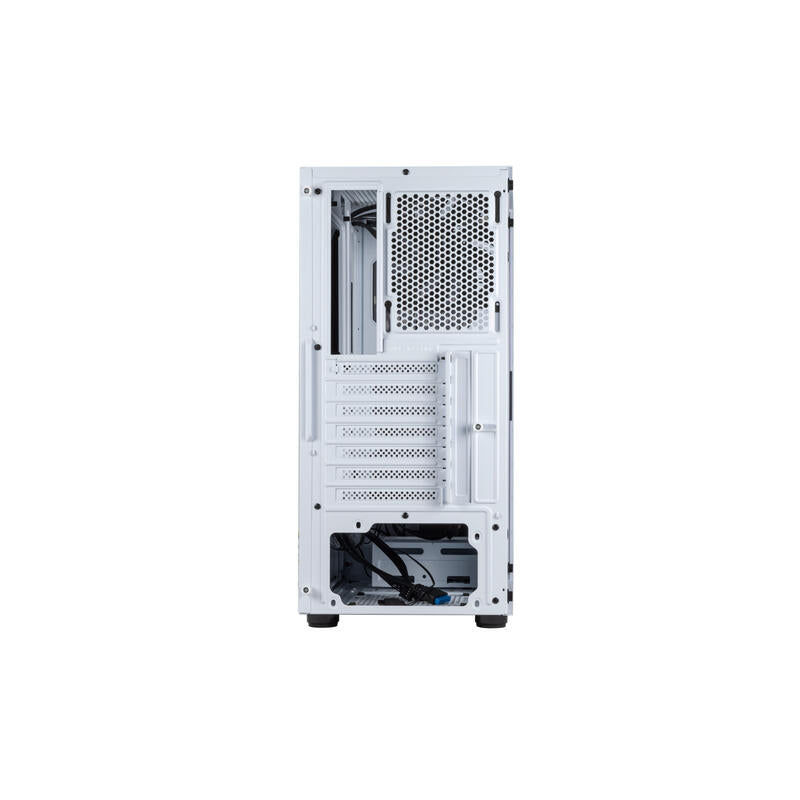 Caja Pc Abysm Atx Case Danube Kolpa White Argb-Tempered Glass- 1xusb 3.0+2xusb2.0 - 3 X Fan 12cm Argb -Argb Hub