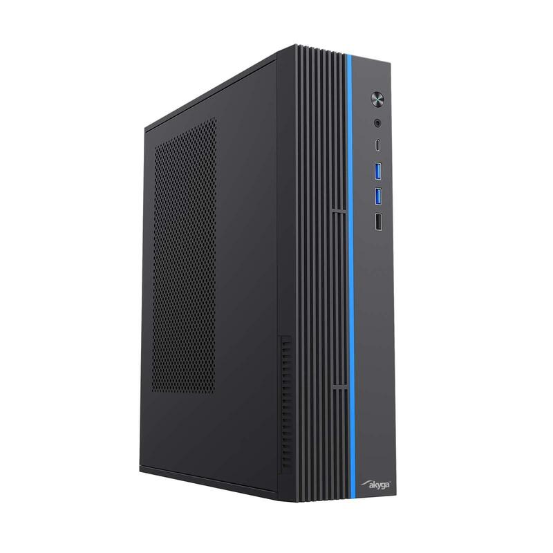 Caja Pc  Akyga Case Sff Ak-302-01bl Usb-C + 2x Usb 3.0 + Usb 2.0 Negro W O Psu