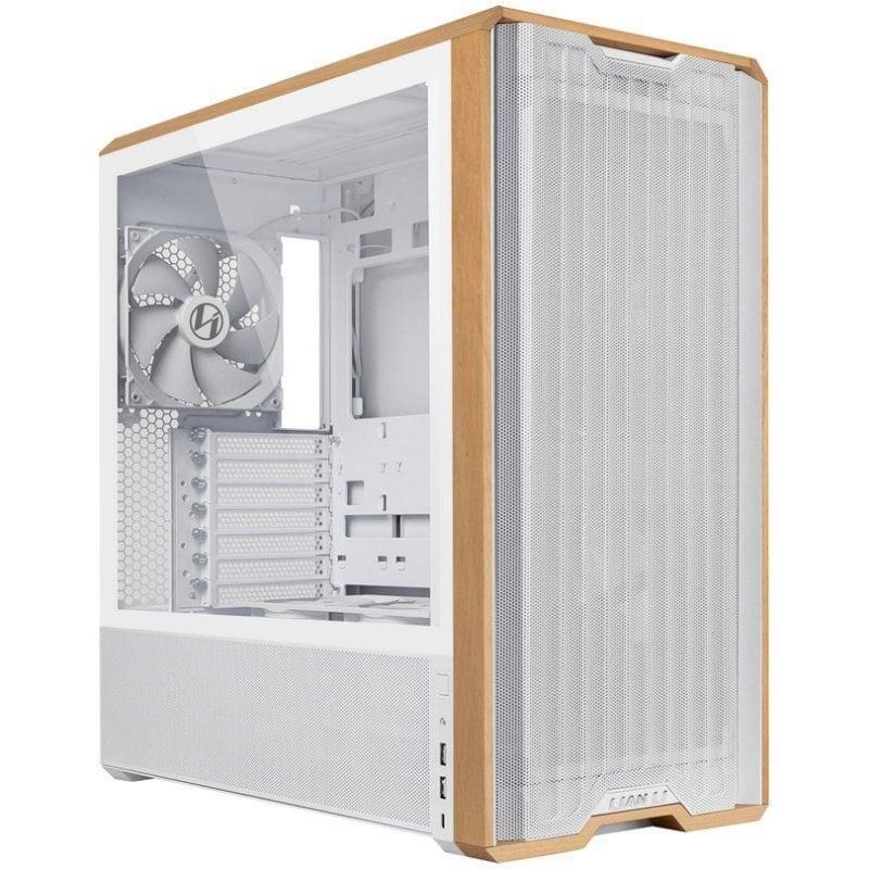 Caja Pc Lian Li Lancool 217 Blanco Acero Madera Cristal Templado Argb