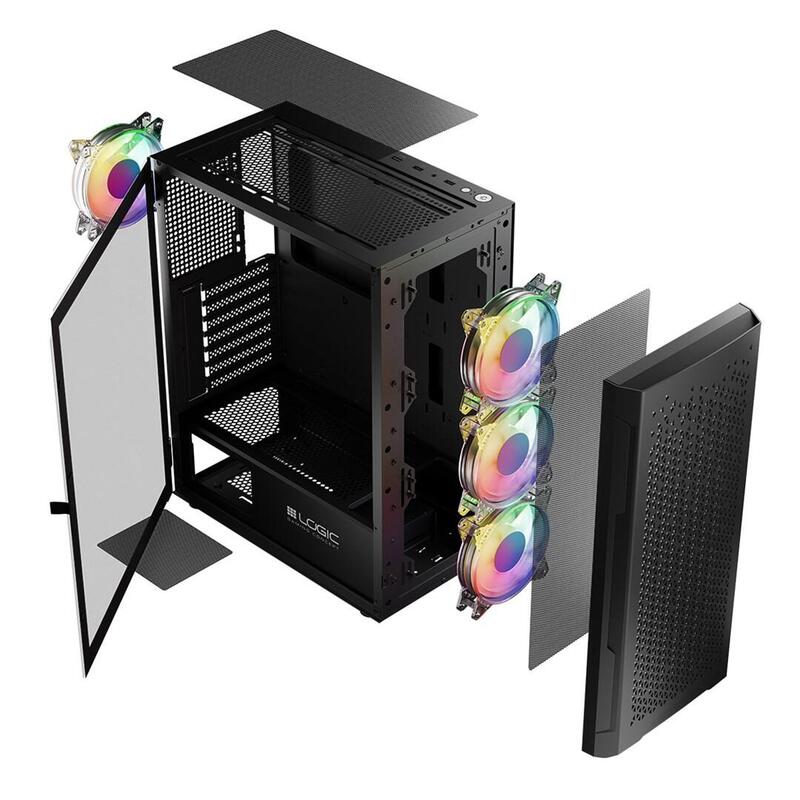Caja  Pc Logic Aramis Argb Minidi Usb 3.0 Negro