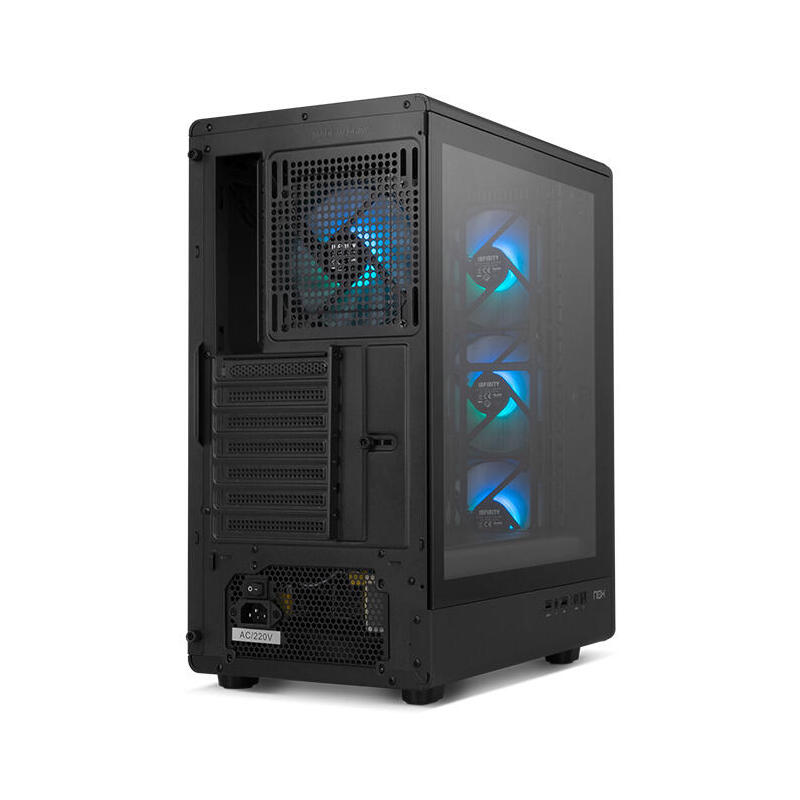 Caja Pc Nox Semitorre Mesh Infinity Iota Argb Negro Usb 3.0