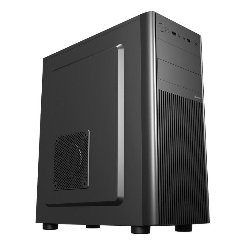 Unykach Uk8026 Caja Atx - Tamaã±O Disco Soportado 3.5", 2.5" - Usb-A 2.0, Usb-A 3.0, Usb-C, Audio - Negro
