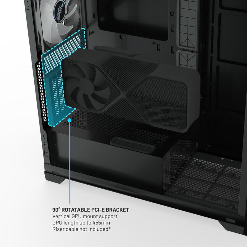 Caja Pc Valkyrie Vk02 Lcd Negra, Vidrio Templado Vk-Case02lcd