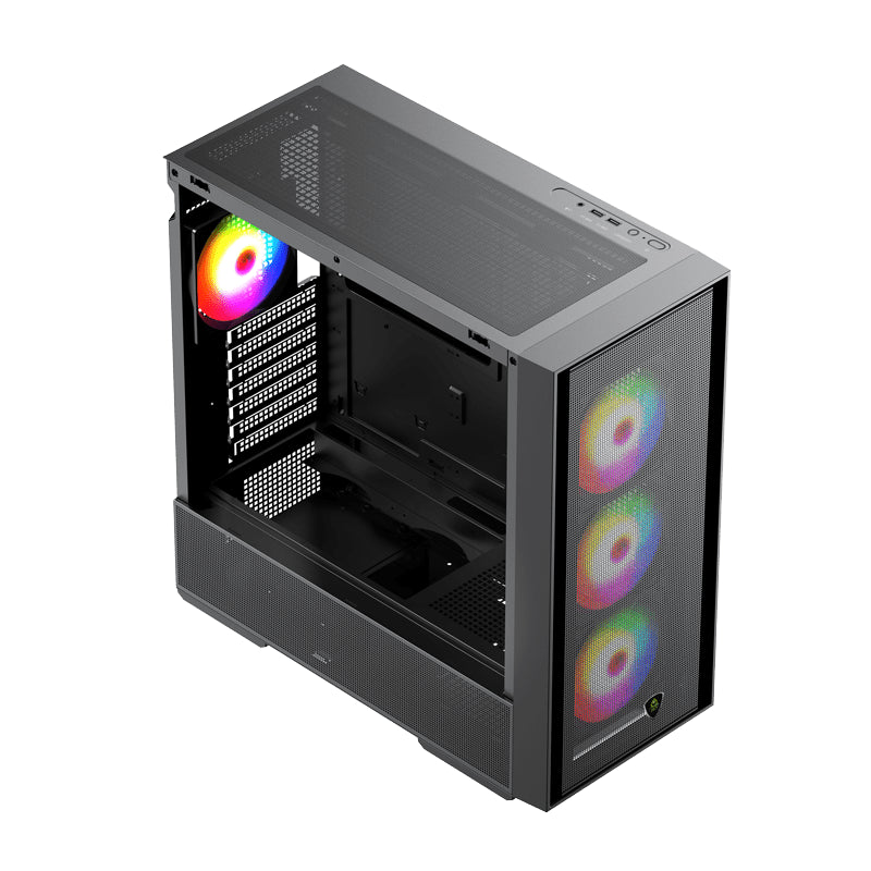 Caja Semitorre Atx Xc-805 Mesh Argb Keepout Bahías Int.: 1x3.5'', 1x2.5'' / Usb: 2xusb 3.0 / Audio: In/Out