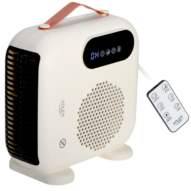 Calefactor Con Ventilador Led Adler Ad 7756 Con Control Remoto