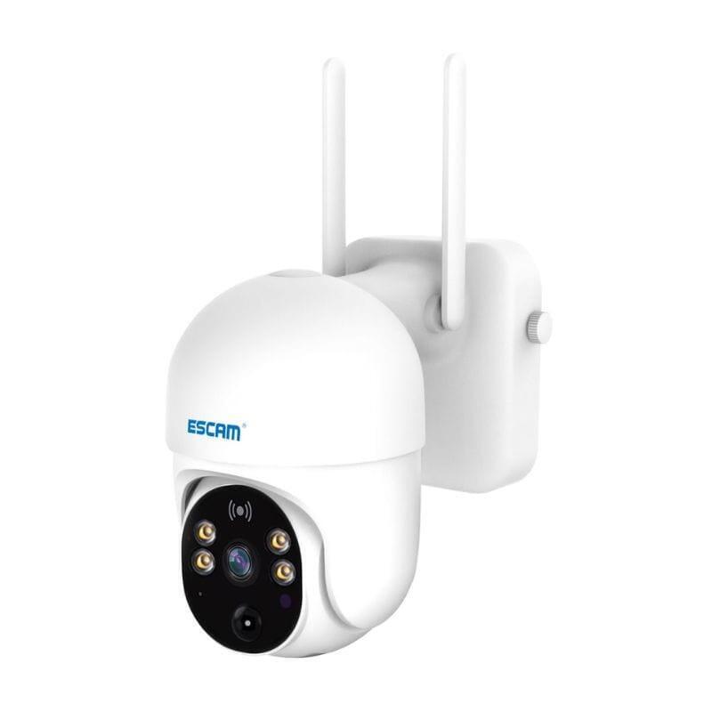 Cámara De Vigilancia   Escam Qf 255 2mp 1080p Wifi Visión Nocturna Panel Solar Blanco