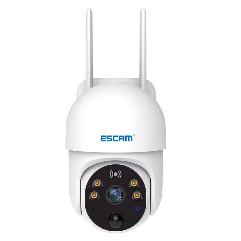 Cámara De Vigilancia   Escam Qf 255 2mp 1080p Wifi Visión Nocturna Panel Solar Blanco