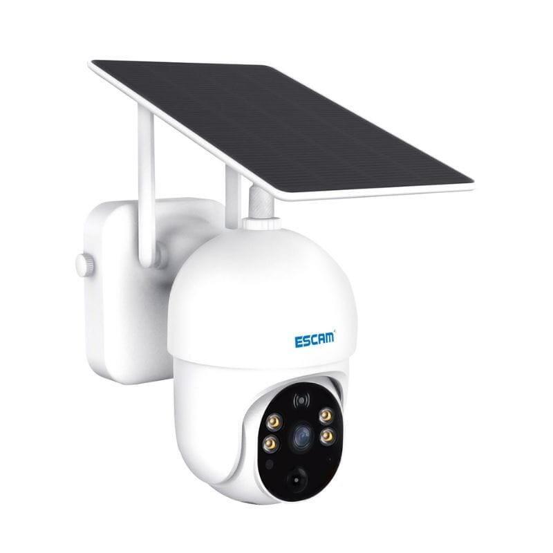 Cámara De Vigilancia   Escam Qf 255 2mp 1080p Wifi Visión Nocturna Panel Solar Blanco