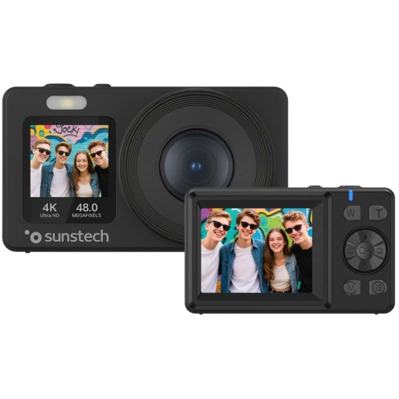 Cámara Digital Deportiva Sunstech Dcam4825 48mp Zoom Óptico 18x Negra