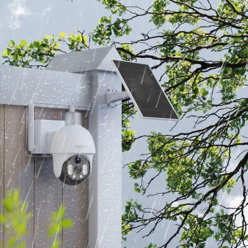 Cámara  Xiaovv P15s 3 Mp 2k 4g/Lte Visión Nocturna Panel Solar Blanco  De Seguridad Para Exteriores
