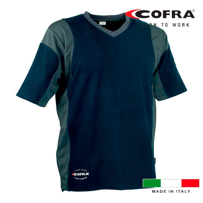 Camiseta Java Azul Marino/Gris Oscuro Cofra Talla Xl