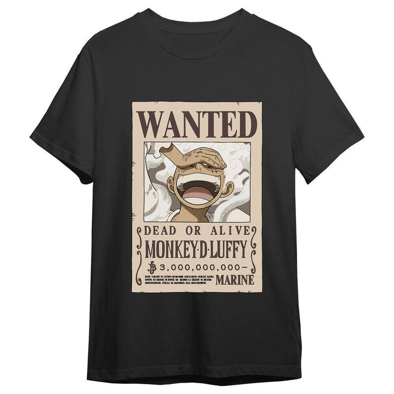 Camiseta Monkey D. Luffy Wanted One Piece Adulto Talla L