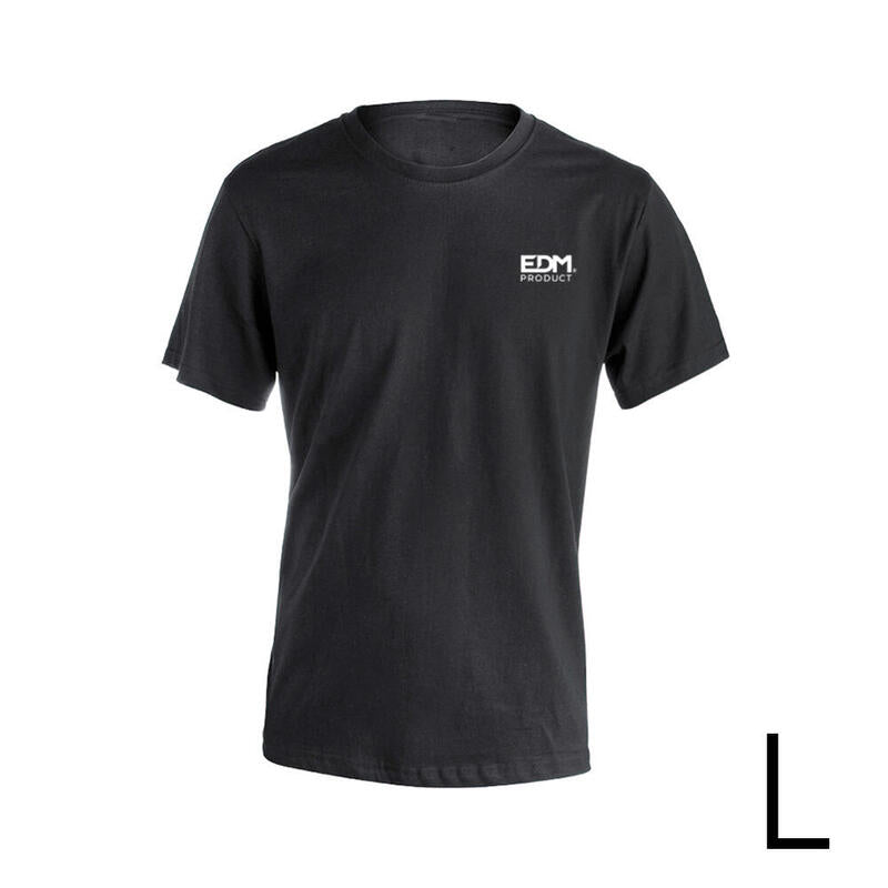 Camiseta Negra Talla-L Manga Corta Bordado