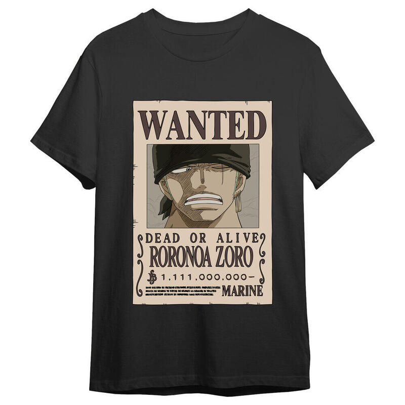 Camiseta Roronoa Zoro Wanted One Piece Adulto Talla M