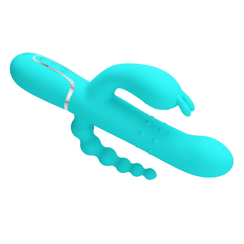 Pretty Love - Cammy Triple Vibrador Rabbit Multifunción 4 En 1 Azul