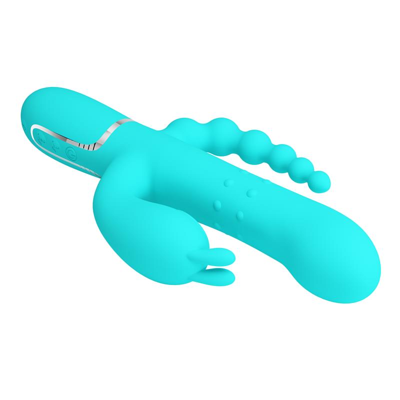 Pretty Love - Cammy Triple Vibrador Rabbit Multifunción 4 En 1 Azul