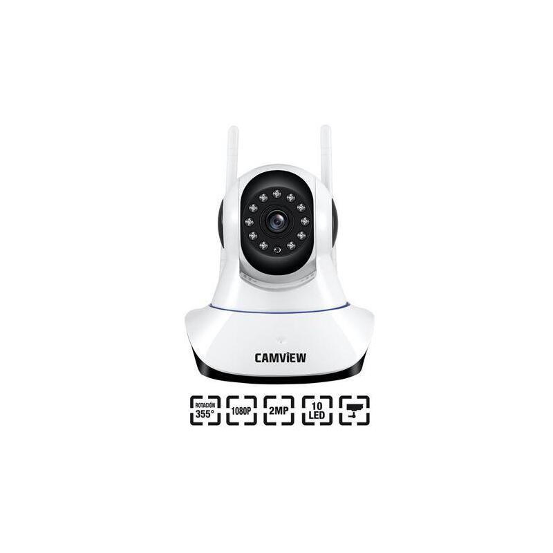 Camview Camara Ip Motorizada Inalambrica Para Interior 2mp 1080p - Lente Fija 3.6mm - Microfono Y Altavoz Incorporado - Rotacion 355º - Vision Nocturna - Protocolo Onvif -