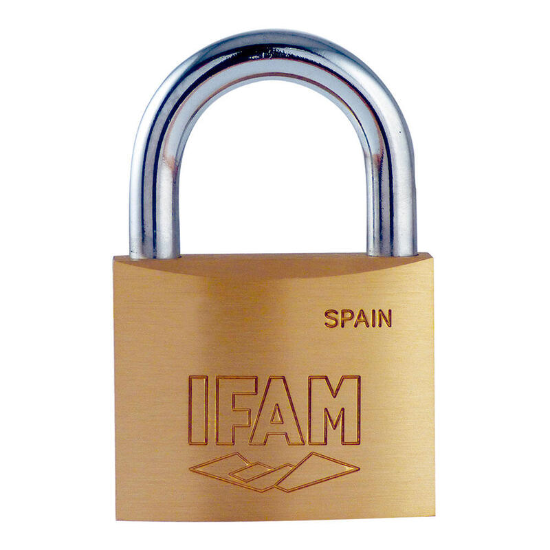 Candado K50. Latón. 50mm. Con 2 Llaves. Arco Normal. Ifam