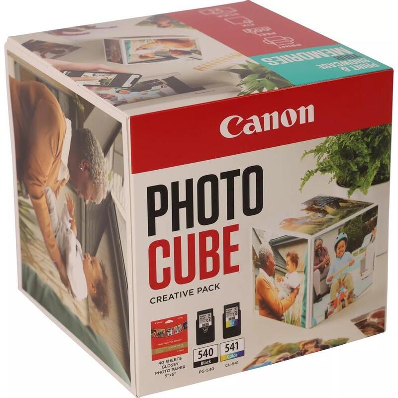 Canon Photo Cube Creative Pack Brillante Paquete De 2 Negro Color (Cian Magenta Amarillo) Original Azul Kit De Cartucho De Tinta / Papel Para Pixma Ts5150 Ts5151