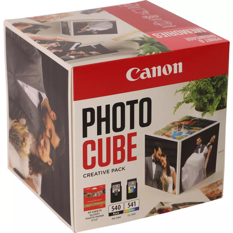 Canon Value Pack Negro / Varios Colores Pg-540+Cl-541 Photo Cube Creative Pack + 13x13 Cm Fotopapier 40 Blatt  360 Copias