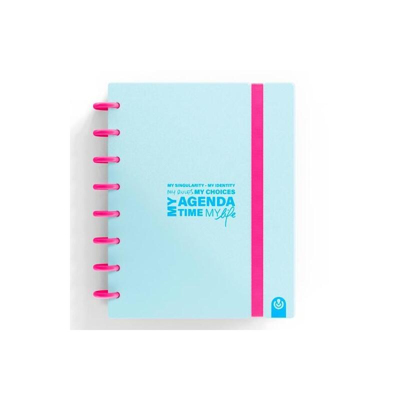 Carchivo Agenda De Discos Ingeniox Sin Fecha A5 80h 100gr Sv Neón Azul Pastel