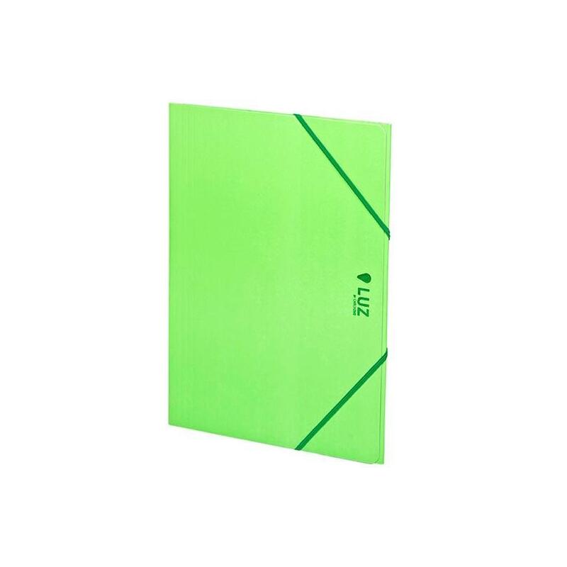 Carchivo Carpeta 3 Solapas Folio C/Gomas Cartón Brillo Luz Verde