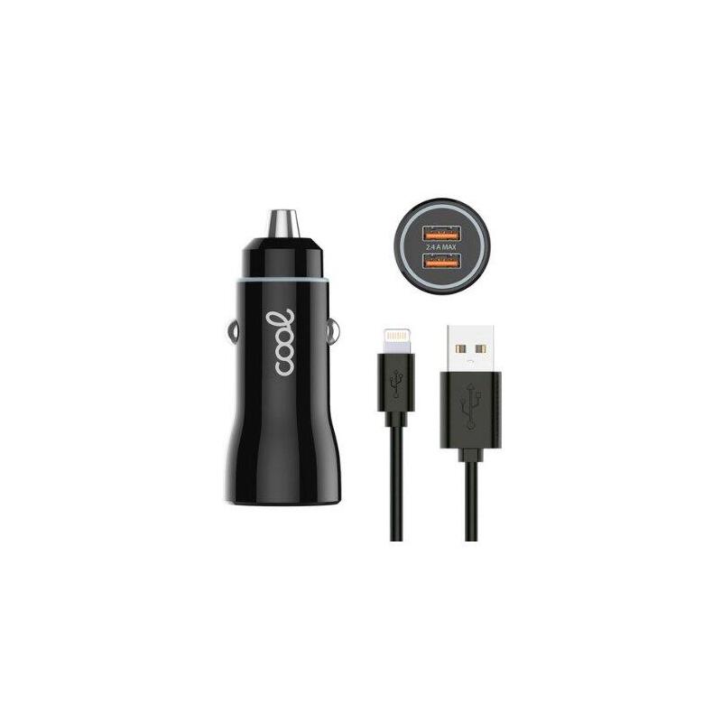Cargador Cool Coche Dual Lightning 20w Black Cable
