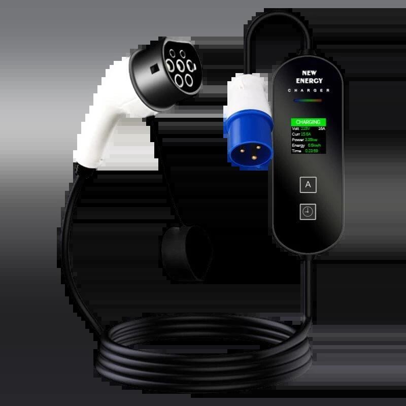 Cargador De Coche Eléctrico Con Pantalla Lcd Ev 32a/7.0kw/10m Con Enchufe (3pin)
