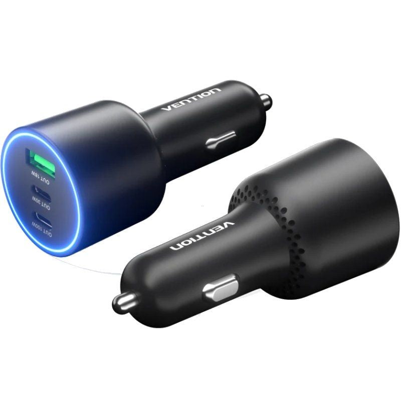 Cargador De Coche Vention Ffqb0 2xusb-Tipo C 1xusb 100w