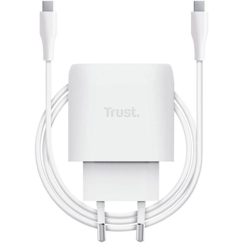 Cargador De Pared Gan Trust Maxo 45w Compatible Con Apple 1xusb Tipo-C Incluye Cable Usb Tipo-C 45w