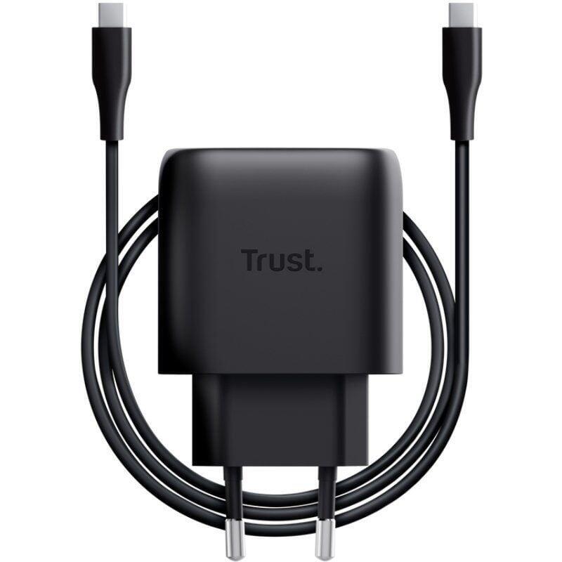 Cargador De Pared Gan Trust Maxo 45w Compatible Con Samsung 1xusb Tipo-C Incluye Cable Usb Tipo-C 45w