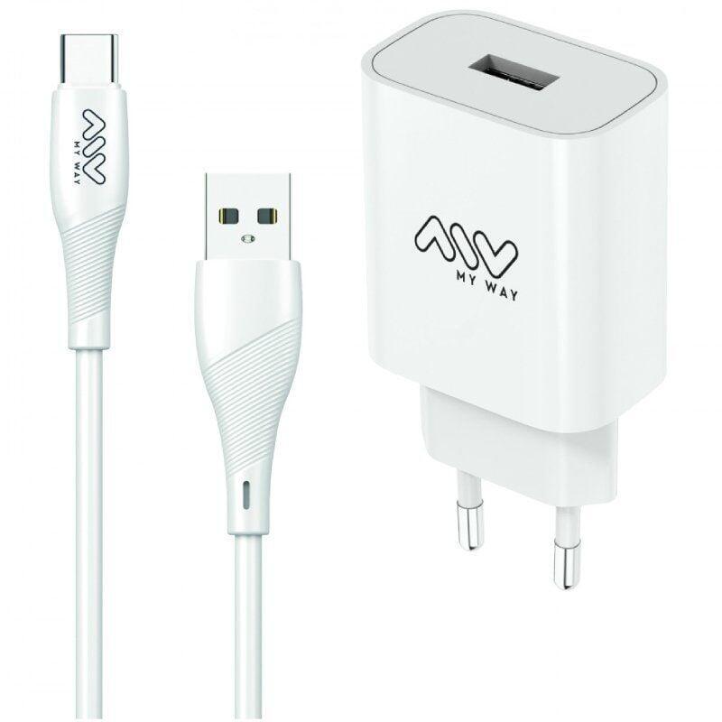 Cargador De Pared Myway Mywepak0002 1xusb + Cable Usb Tipo-C 15w