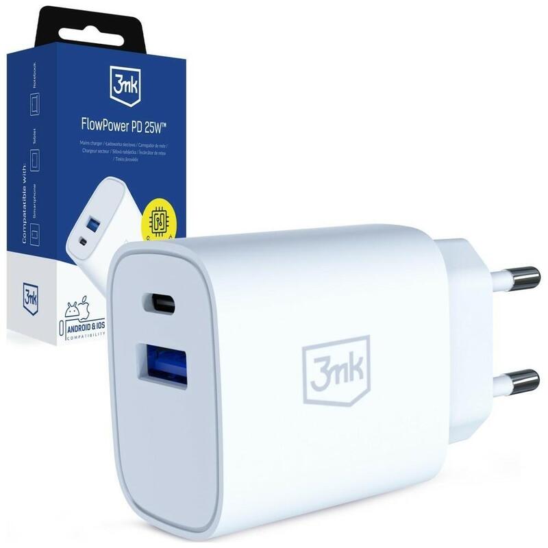 Cargador De Red 25w Usb-A Usb-C Pd Qc4+ Flowpower Blanca