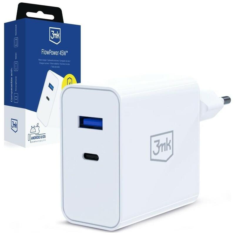 Cargador De Red 45w Pd 3.0 Qc4+ Usb-A Usb-C Blanca