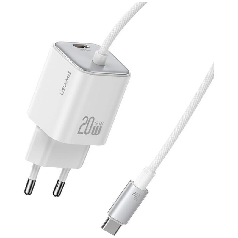 Cargador De Red Jc Series Cc261 20w Gan Fast Charger Wbudowanycable Usb-C Blanco