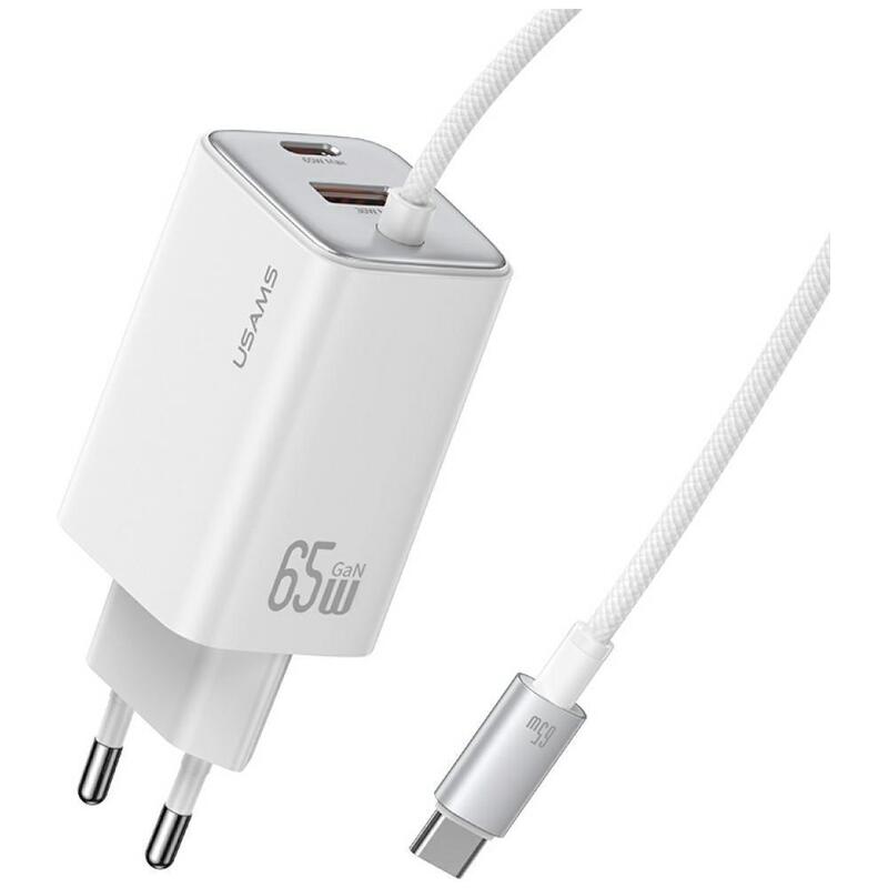 Cargador De Red Jc Series Cc266 65w Gan Fast Charger Wbudowanycable Usb-C Blanca