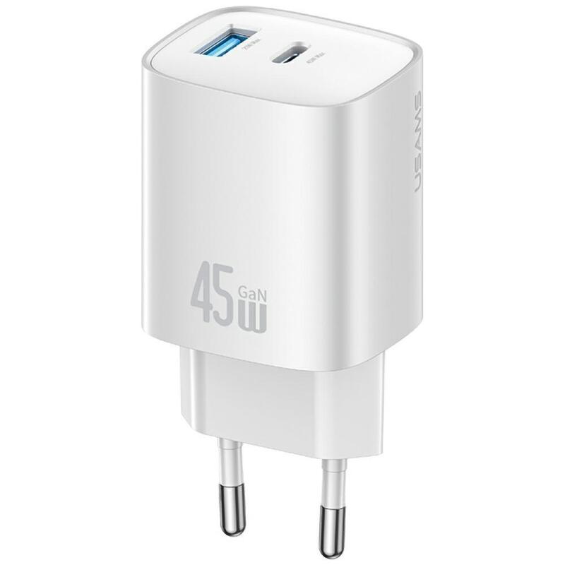 Cargador De Red T66 45w Gan Cc290 Usb-A + Usb-C Fast Charge