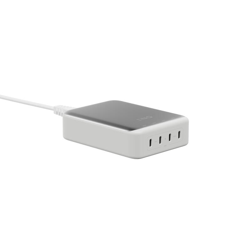 Cargador Escritorio 4xusb-C 240w Gan2 Plata Linq Hasta 240w/ 4xusb-C Pd/ 140w Máximo Por Puerto