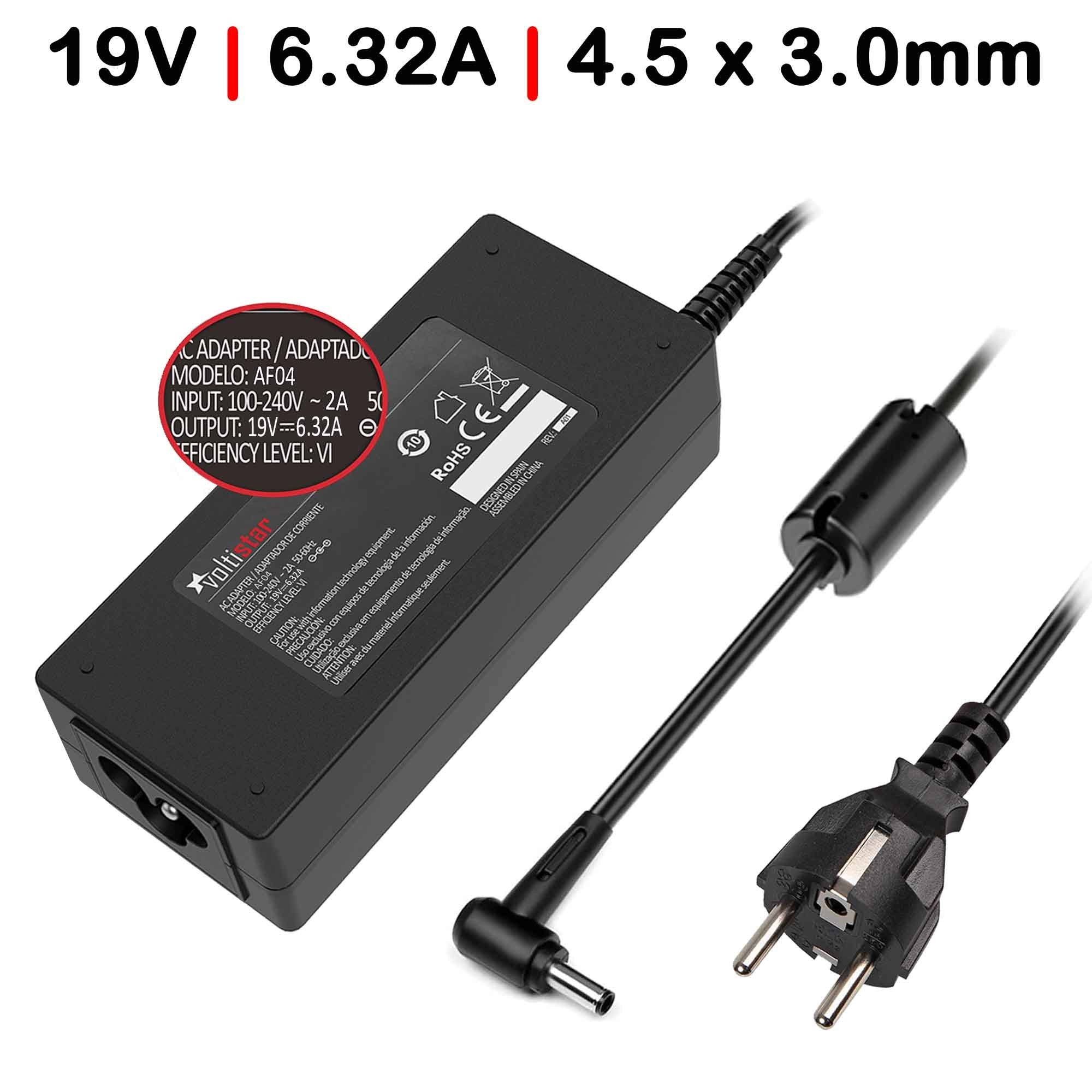 Cargador Para Portátil Gaming Asus 19V 6.32A 120W 4.5 X 3.0Mm