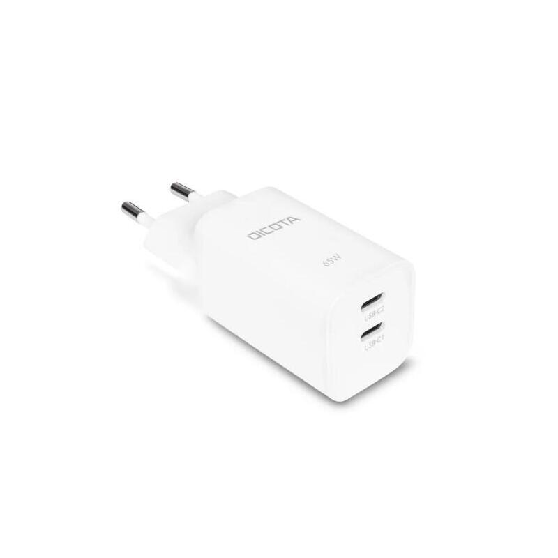 Cargador Gan 65w 2xusb-C Blanca